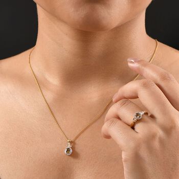 AA Nat&uuml;rliches goldenes Tansanit und Zirkon Schmuckset - 2,88 ct.