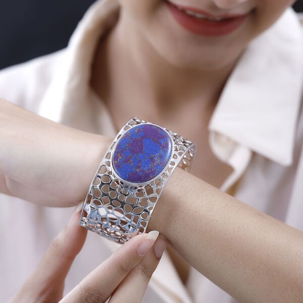 Lila Türkis Armreif, ca. 19 cm, platiniert ca. 60.58 ct image number 3