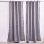 2 Schals Verdunkelungsvorhang mit 8 Metallringen, Größe pro Schal 140x240 cm, Grau