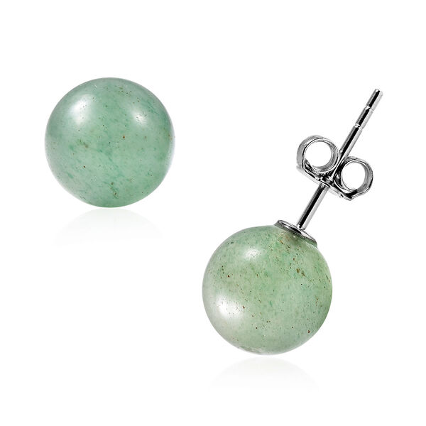 Gr&uuml;ne Aventurin-Ohrringe, 925 Silber rhodiniert ca. 8,00 ct