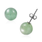 Grüne Aventurin-Ohrringe, 925 Silber rhodiniert ca. 8,00 ct