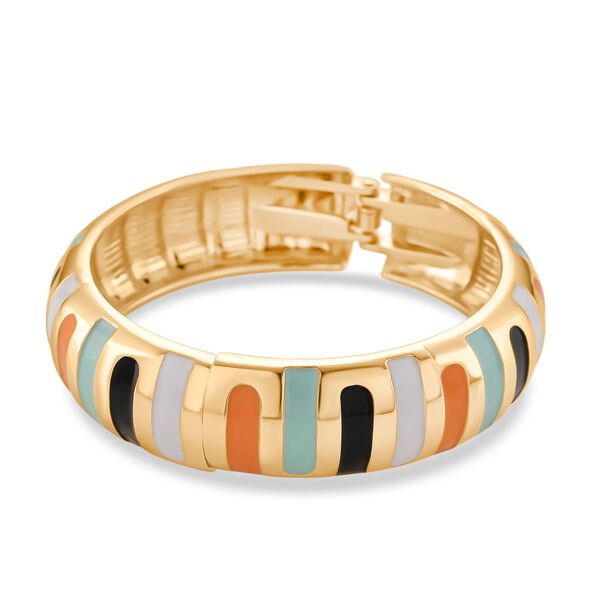 Emaille-Armreif im Streifen-Design, Mehrfarbig, ca. 18,5 cm, ca. 43 g image number 5