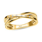 Weißer Diamant Ring, 925 Silber vergoldet (Größe 20.00)