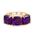 Afrikanischer Amethyst Ring, 925 Silber vergoldet (Größe 18.00) ca. 7.93 ct