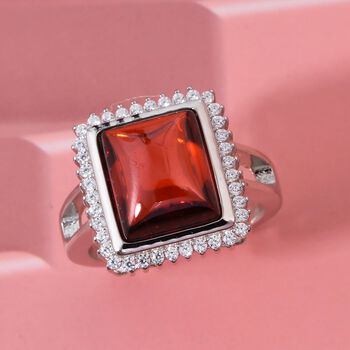 Lustro Stella Roter Zirkonia, Wei&szlig;er Zirkonia Ring 925 Silber rhodiniert (Gr&ouml;&szlig;e 17.00)