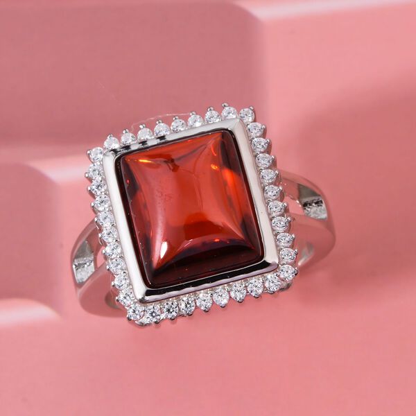 Lustro Stella Roter Zirkonia, Wei&szlig;er Zirkonia Ring 925 Silber rhodiniert (Gr&ouml;&szlig;e 17.00) image number 1