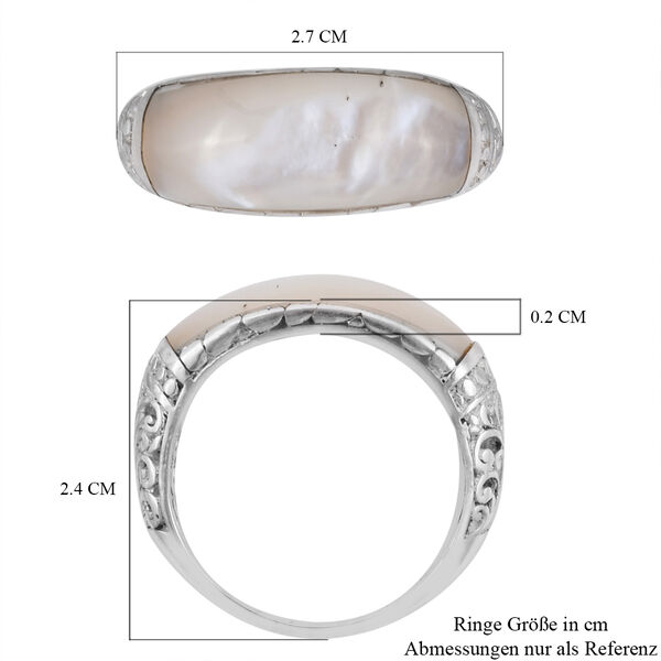 Royal Bali Kollektion - Perlmutt Ring 925 Silber image number 6