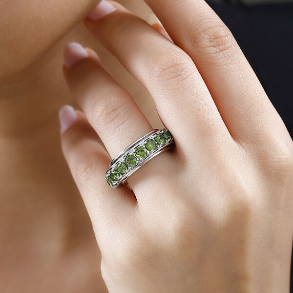 Peridot Zirkonia Ring Nickelfreies Messing platiniert (Gr&ouml;&szlig;e 20.00) image number 2