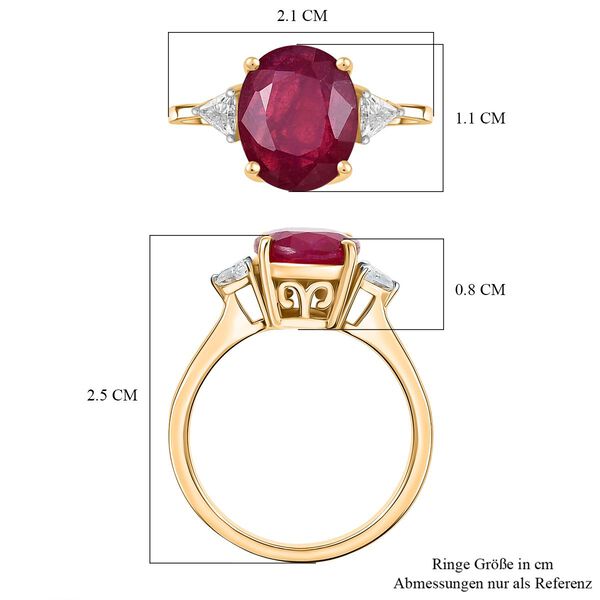 D'Joy afrikanischer Rubin und Moissanit Ring - 4,33 ct. image number 7