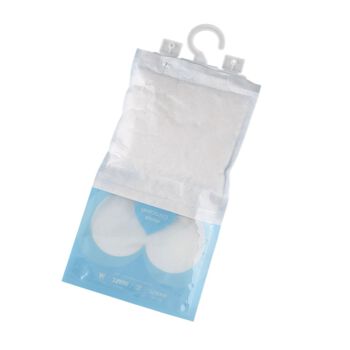 HOME SMART Hanging dehumidifier bag 220g*10  1.N.W: 220g Calcium chloride per bag  2. Without fragrance 3. White or blue hook+customized inner bag(Tymek)+blank outer bag  4.PET / PP 5. bag size:L30 x W16cm 6. G.W 250g