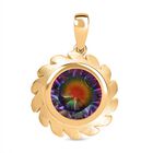 Nebel Quarz Anhänger 925 Silber 750 Gelbgold Vermeil ca. 3,88 ct.