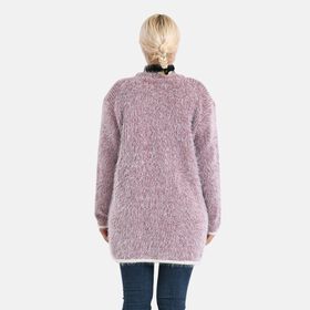 Kuschelweicher, langer &Uuml;bergangs-Cardigan mit 2 Taschen, gestrickt, Rot