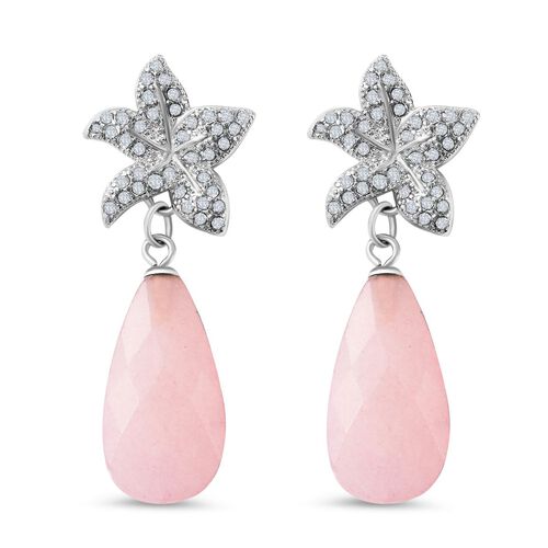 Rosenquarz und Kristall Ohrringe - 14,10 ct. image number 0