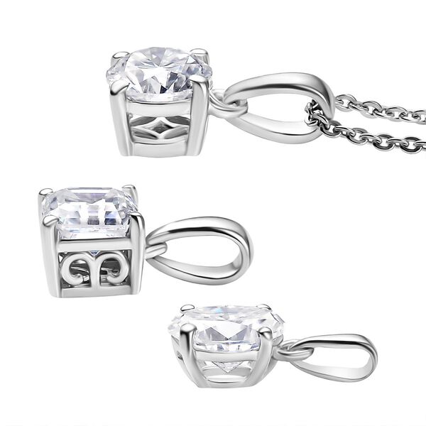 D'Joy 3er-Set - Moissanit Anhänger mit 50cm Kette - 2,65 ct. image number 4