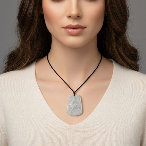 Flexible wei&szlig;e Jade Halskette - 100 ct. image number 2