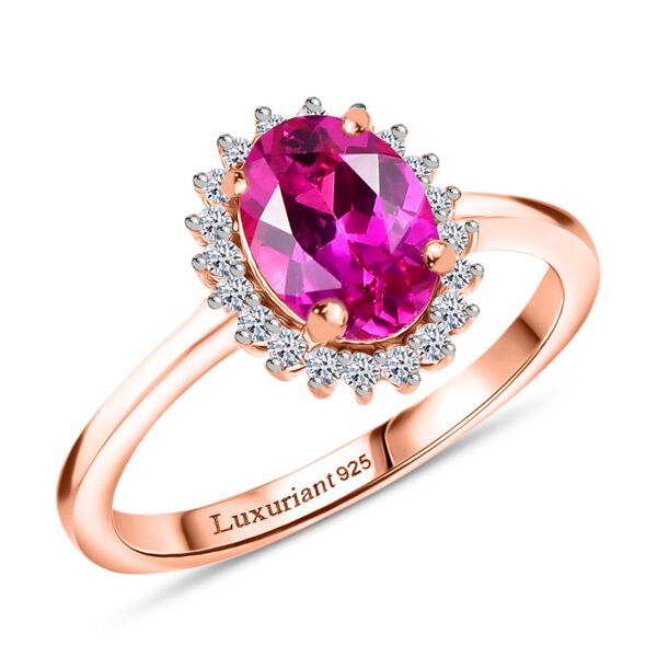 LUXURIANT AAA Labor Rosa Saphir und Zirkon Ring - 1,89 ct. image number 4