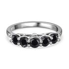 Elite Shungit, weißer Zirkon Ring, 925 Silber platiniert (Größe 17.00) ca. 0.88 ct