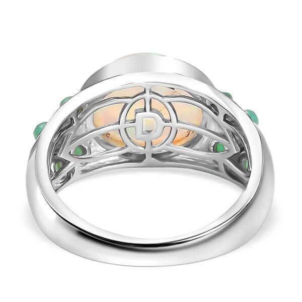 AA Nat&uuml;rlicher, &auml;thiopischer Welo Opal, Smaragd Ring 925 Silber rhodiniert (Gr&ouml;&szlig;e 19.00) ca. 2,89 ct image number 6