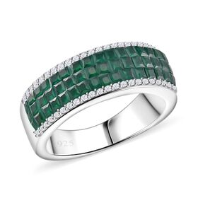 Grüner und weißer Zirkonia Ring