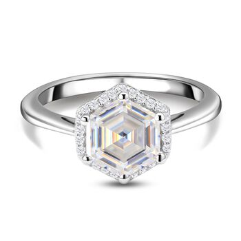 Moissanit Ring, 925 Silber rhodiniert (Gr&ouml;&szlig;e 18.00) ca. 2.65 ct