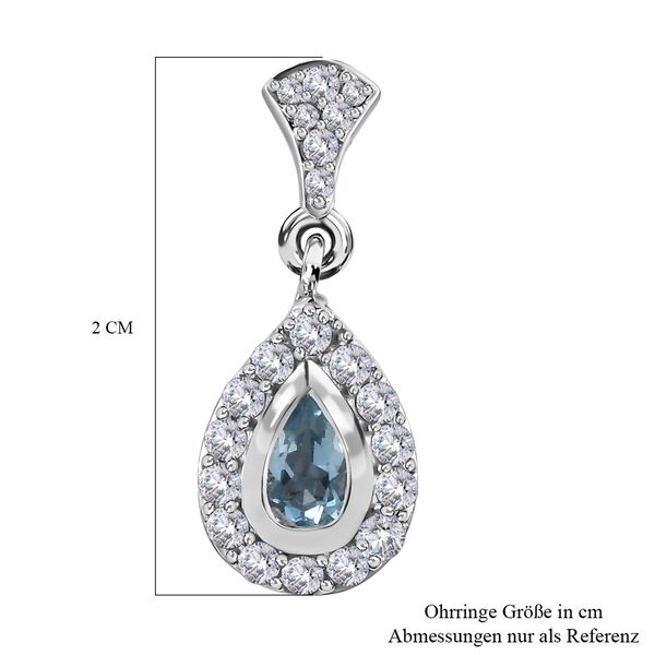 Santamaria Aquamarin und Zirkon Ohrringe, ca. 1,06 ct image number 6
