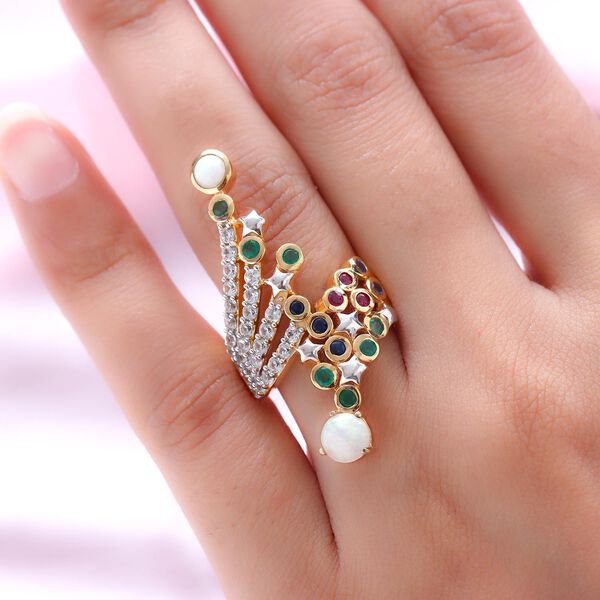 GP Celestial Dream Kollektion- nat&uuml;rlicher, &auml;thiopischer Welo Opal und mehrfarbiger Edelstein-Ring - 2,71 ct. image number 3