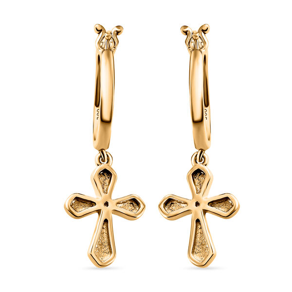 Weiße Diamant-Ohrringe, 925 Silber vergoldet image number 5