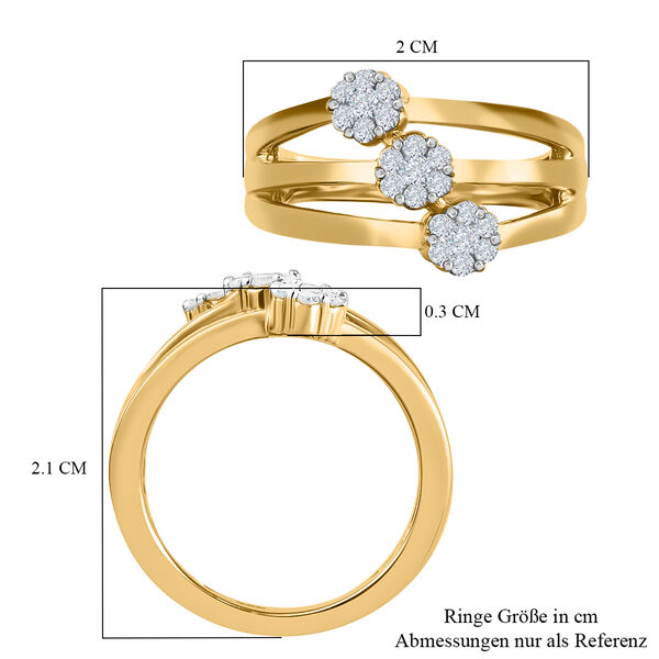 Diamant Ring 925 Silber Gelbgold Vermeil image number 7