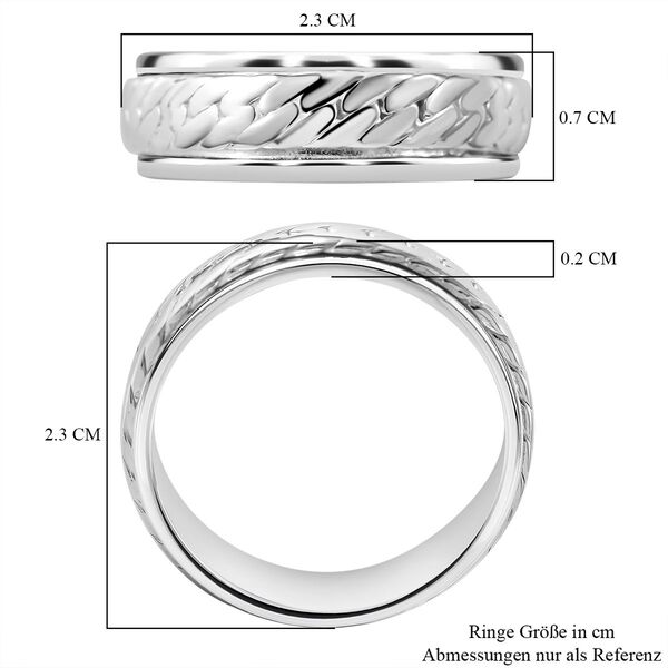 Strukturierter Spinning-Ring in 925 Silber image number 4