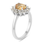 Citrin und Zirkon Ring 925 Silber platiniert  ca. 1,36 ct image number 4