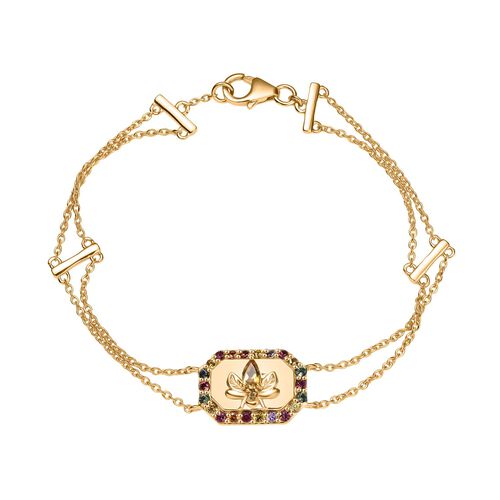 Giuseppe Perez AA Citrin, Mehrfarbig Saphir Armband ca. 19 cm 925 Silber 750 Gelbgold Vermeil ca. 1.19 ct image number 0