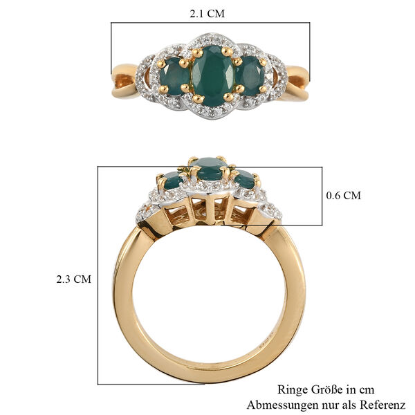 Grandidierit und Zirkon-Ring, 925 Silber vergoldet  ca. 1,09 ct image number 7