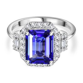 RHAPSODY AAAA Tansanit und VS EF Diamant-Ring in 950 Platin - 4,04 ct.