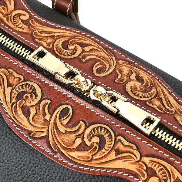 Grand Pelle  - Echtleder Umhängetasche, 34,5x15x21 cm, schwarz image number 11