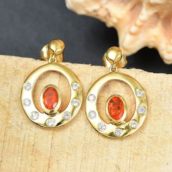 AAA Blaze-Feueropal und Zirkon Ohrringe - 0,97 ct.