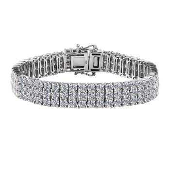 Moissanit Armband, ca. 18 cm, 925 Silber platiniert, ca. 14.99 ct