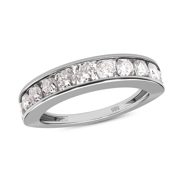 Diamant Half Eternity-Ring, I2-GH SGL zertifiziert, 585 Wei&szlig;gold (Gr&ouml;&szlig;e 17.00) ca. 1,00 ct image number 4