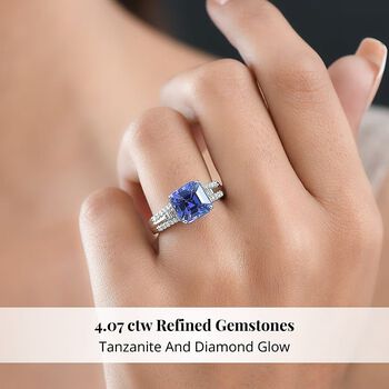 RHAPSODY AAAA Tansanit und Diamant Ring in 950 Platin - 4,54 ct.