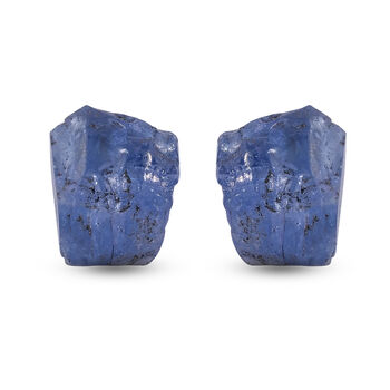 Handgearbeitete Tansanit Fancy-Schliff-Ohrstecker, 925 Silber platiniert ca. 7,44 ct