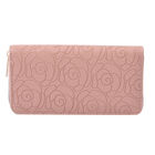 Lange Brieftasche aus naturfreundlichem Kunstleder, 19x2.5x10cm, florales Muster, rosa image number 0