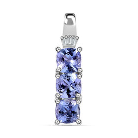Tansanit und Diamant Anhänger - 1,76 ct.