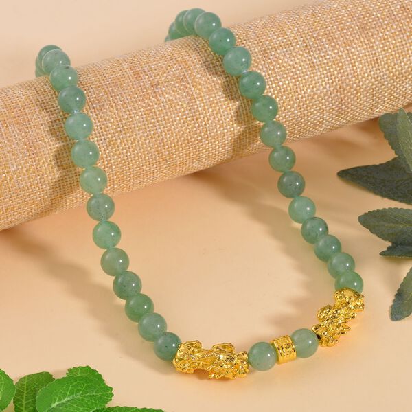 Gr&uuml;ne Aventurin-Halskette, 45 cm - 250 ct. image number 1