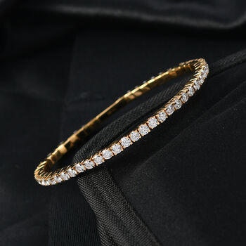 D'Joy Moissanit 20cm Armreif, Edelstahl und 925 Silber 750 Gelbgold Vermeil - 8,16 ct.