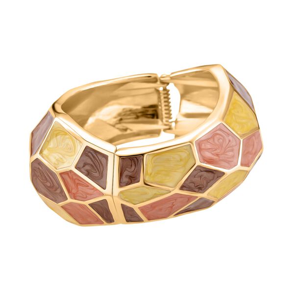 Emaille-Armreif im Facetten-Design, ca. 18 cm, Himmelblau image number 4