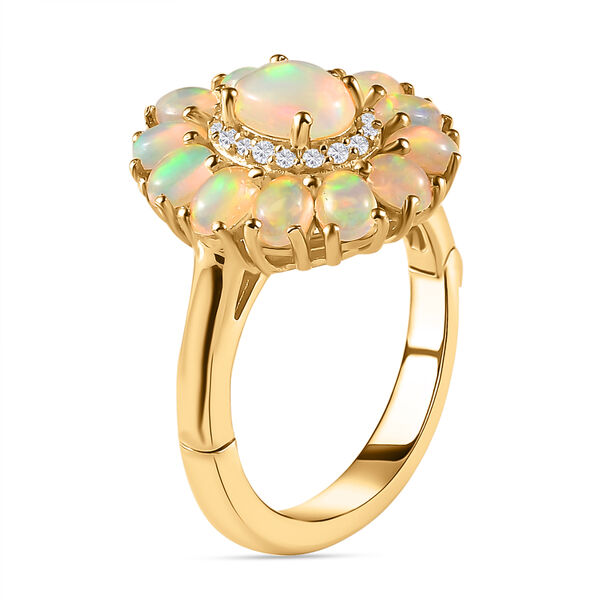 Natürlicher, äthiopischer Welo Opal Ring mit Öffnungsmechanismus, 925 Silber Gelbgold Vermeil (Größe 21.00) ca. 2.09 ct image number 5
