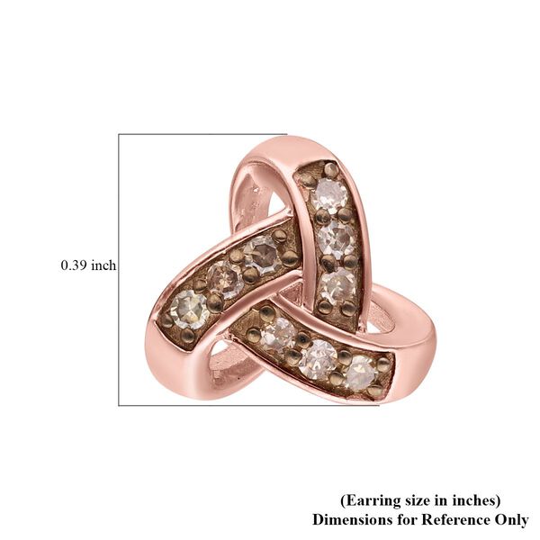 Nat&uuml;rliche Champagner Diamant Ohrringe, 925 Silber ros&eacute;vergoldet ca. 0.25 ct image number 5