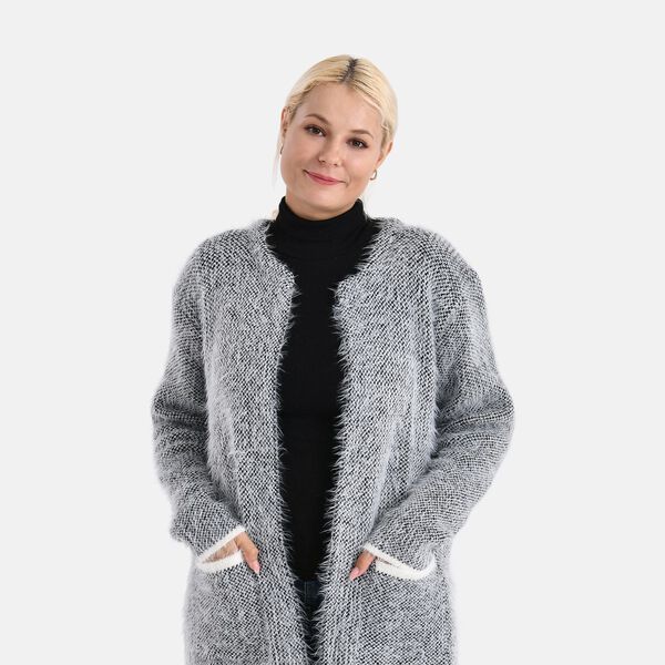 Trendiger Winter-Cardigan mit Taschen, One Size, Schwarz image number 5