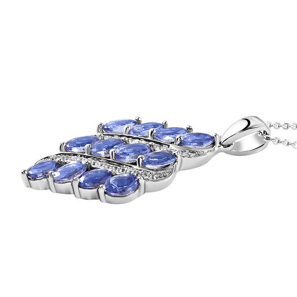 Tansanit und Zirkon Anh&auml;nger mit Kette in Silber 3,03 Ct image number 4