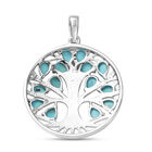 Natürlicher Sleeping Beauty Türkis Baum des Lebens Anhänger in Silber, 1,86 ct. image number 4