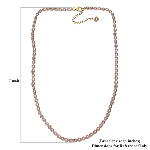 AA rosa S&uuml;&szlig;wasser Perle 45+5cm Halskette image number 5